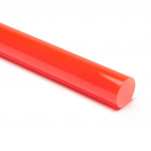 red orange flurescent acrylic round rod