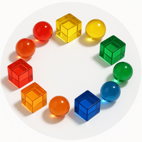 acrylic cubes sphere's